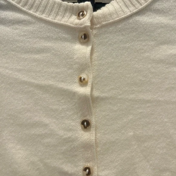 Free People Cream Button-Up Cropped Cardigan - Picture 2 of 4
